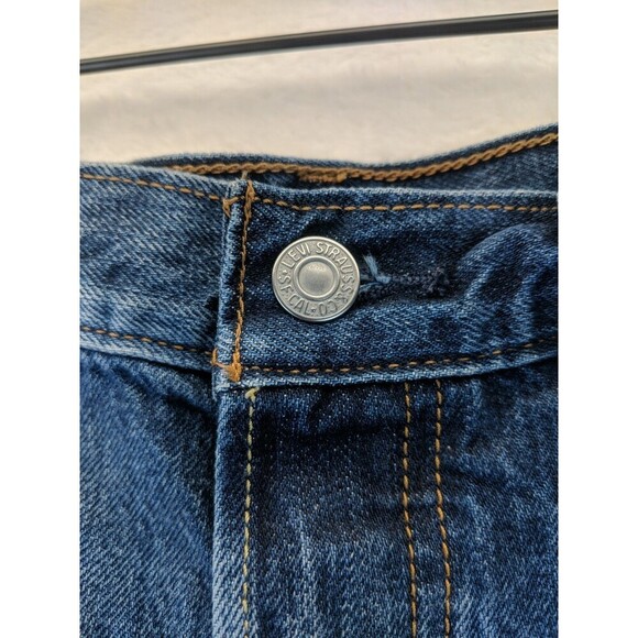 Levis 501 Distressed Cutoff Denim Shorts Cherry Patch Button Fly Size 25 - Picture 11 of 16